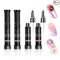 Makartt Nail Rhinestone Glue: Precision Tip and Brush for Tiny Gems 4 x 8ml | Low Viscosity, UV/LED Cured, Gap Filling, Small Charms, Glitter, Pearls and Sequins, 3D Sculpting, DIY and Salon Use