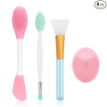 Yokilly Silicone Face Scrubber Kit: Exfoliator Blackhead Skin Care Tool | 4 Pcs Kit For Exfoliating Lip Brush & Cleansing Brush & 2 Pcs Face Mask Exfoliator - Ultra-soft Silicone Deep-Cleans Pore