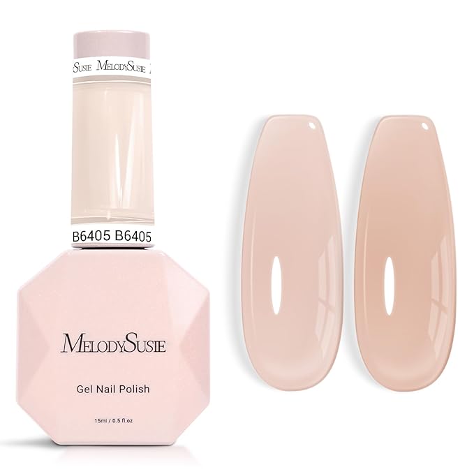 MelodySusie Jeweliver Gel Nail Polish, 0.5Fl.oz Nude Gel Polish Beige Color Soak Off UV LED Light Cure Gift for Women Manicure Nail Art DIY at Home B6405