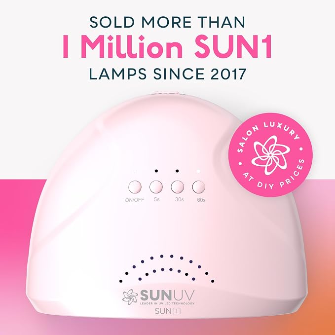 SUNUV UV Light for Gel Nails, Professional UV LED Nail Lamp SUNONE Pink | 30 LEDs Fast Curing Lamp for All Gel Nail Polishes, 3 Timers, Auto Sensor, Removable Base, Home DIY Salon Tool, Ideal Gift