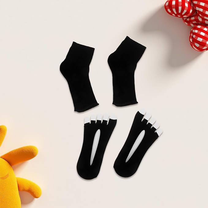 LIOOBO Uv Socks for Gel Pedicure Lamp: 2pcs Anti-Tanning Foot Cover, Comfortable Nail Art Foot Nail Guard for Women Spa Gel Dryer Black