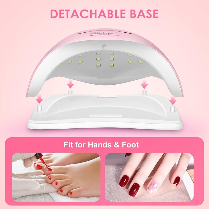 UV Gel Nail Lamp,150W UV Nail Dryer LED Light | for Gel Polish-4 Timers Professional Nail Art Accessories,Curing Toe Nails