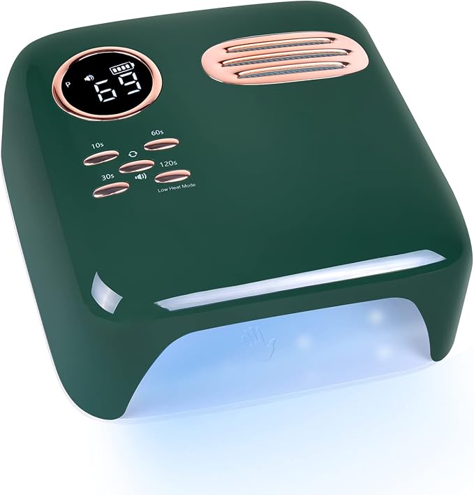 72W Cordless LED UV Nail Lamp, Professional Led Nail Lamp for Gel Polish Curing Lamp Nail Dryer Fingernails and Toenails with Sensor, Portable Rechargeable UV Lamp Manicure Tools for Home Salon