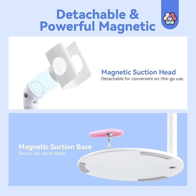 SAVILAND LED U V Light with Magnetic Stand & LCD Screen Portable Nail Lamp Kit Handsfree 2-Timer Modes Portable Mini Nail Dryer Stand for Gel Nails USB Rechargeable and Cordless for Home DIY Manicure | Magnetic design, LCD screen, 2 timers, USB recharg...