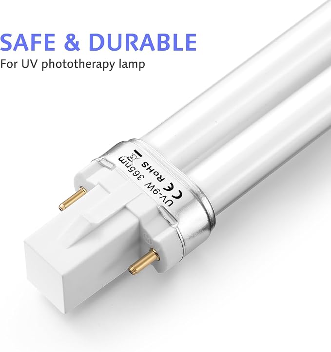 SEWACC 4pcs U- Shaped Nail Dryer Lamp Bulb Tube 9W UV 365nm Lamp Tube for Nail Art Dryer Manicure Tool UV Bulb Light Replacement