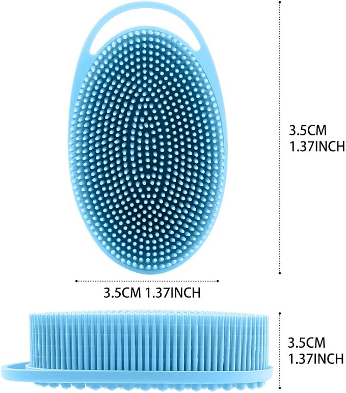 Soft Loofah Silicone Body Scrubbers - 6 Pack Exfoliating Shower Scrubbers for Men & Women