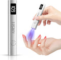 AIRSEE Cordless Mini Handheld Nail Lamp with Display for Gel Nail,Sliver | 2 Times & Rechargeable, USB Nail Dryer for Fast Cure,Rhinestone Glue Decoration,Gel Nail Strips