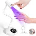 AORAEM UV LED Nail Lamp, Rechargeable Gooseneck Lamp for Gel Nails | Quick Dry LED Nail Light Bueaty Dryer with 4 Timers & Auto Sensor, Professional Flash Cure Light for Gel Nails Home DIY 12W