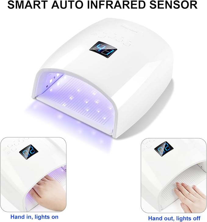 66W UV LED Nail Lamp, Professional Rechargeable Cordless UV Light for Gel Nails,5 Timer Settings Gel Nail Light, Nail Dryer Nail Art Manicure Tools for Home and Salon