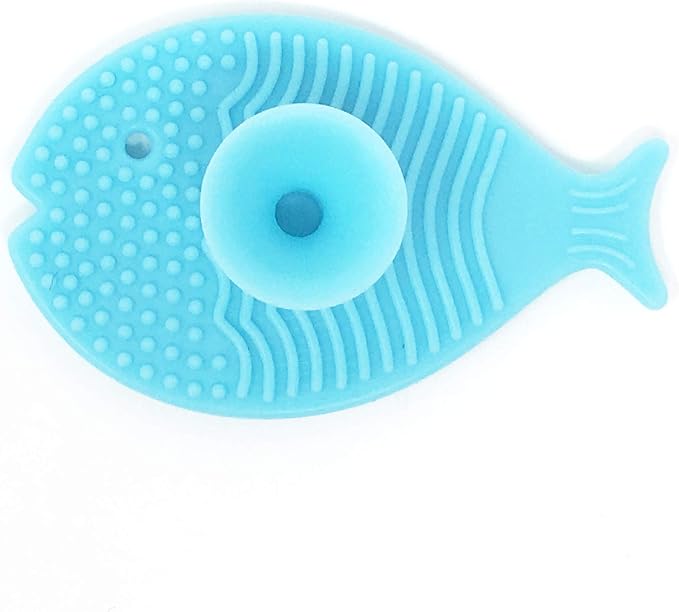 Innobaby Bathin Smart Silicone Cradle Cap Brush for Baby, Essential for Dry Skin & Eczema, Gentle Scrubber & Exfoliator with Suction Handle, Quick Dry Food Grade Silicone, Blue (2 Pack)