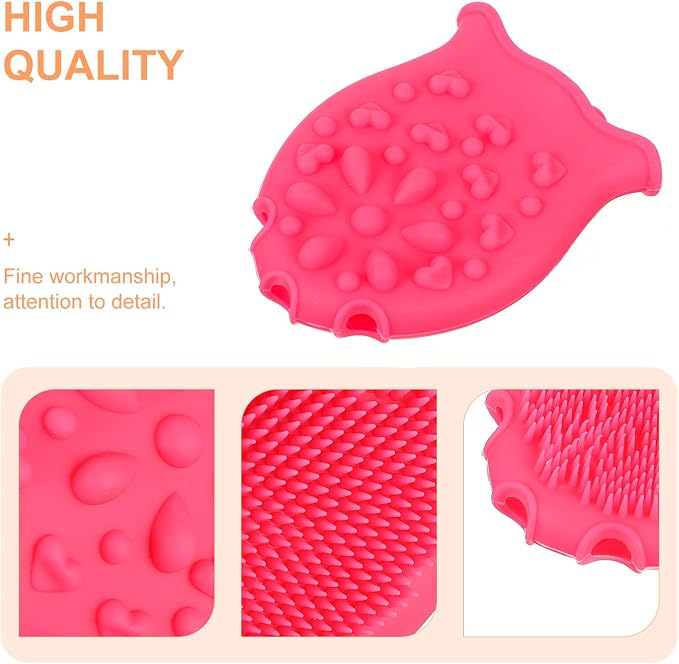 Beaupretty Baby Silicone Shampoo Brush with Soft Scalp Massager and Ergonomic Grip Gentle Exfoliating Bath Shower Brush for Kids Hair Care and Relaxing Scalp Massage
