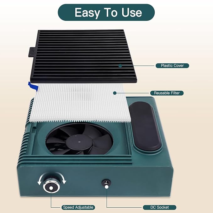 Biutee Nail Dust Collector, 80W Vacuum Dust Collector Nail Tech with 2 Reusable Filter | Rechargeable, Adjustable Speed, 80W Suction, Low Noise, for Acrylic Gel Nail Polishing, Acrylic Nails Removal