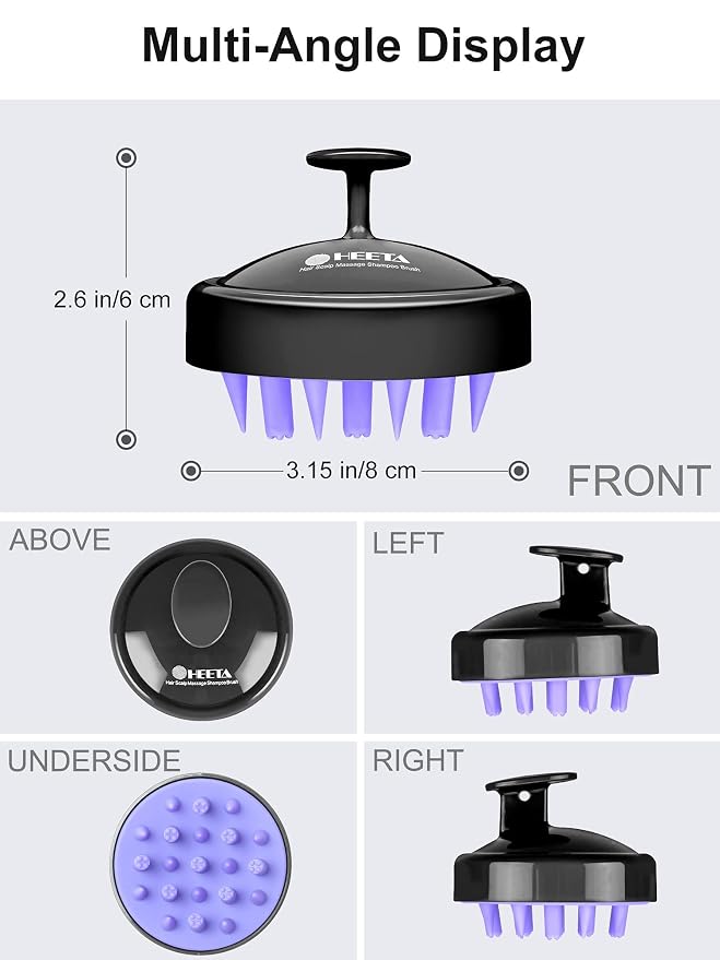 HEETA 2-Pack Hair Scalp Massager Shampoo Brush with Hair Scalp Massager Brush Bundle
