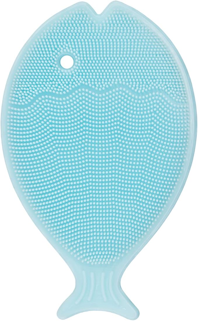 Innobaby Bathin Smart Silicone Cradle Cap Brush for Baby, Essential for Dry Skin & Eczema, Silicone Scrubber & Gentle Exfoliator with Suction Handle, Quick Dry Food Grade Silicone, Blue