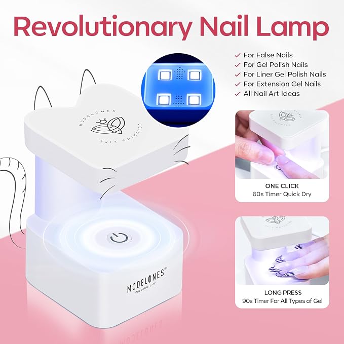 modelones X Nail Gel Kit , Solid Glue Prep Dehydrator UV Light Clipper | 510Pcs Nail Tips Almond Upgrade 15Sizes Medium Almond Press on Tips Etch for Easy Extension DIY Women Gift