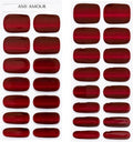 Semi Cured Gel Nail Strips Stickers Wraps | UV Nail Polish that Pops in Color (Pomegranate Passion) for Women & Short Nails & Long Nails (Ami Amour)