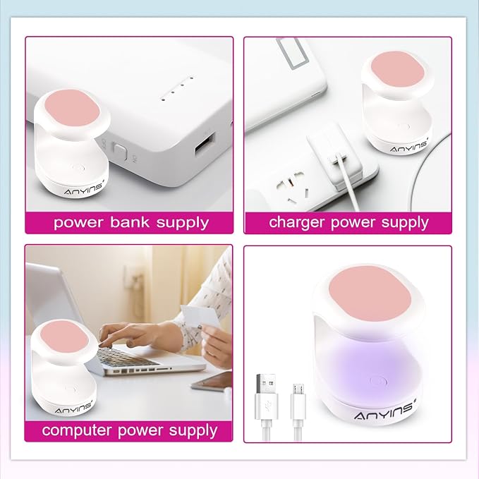 Mini UV Light for Gel Nails, UV Light for Nails Nail Lamp Portable UV Nail Lamp 16W UV Lamp Professional UV Lamp for Gel Nails Innovative Nail Dryer for Nail Art