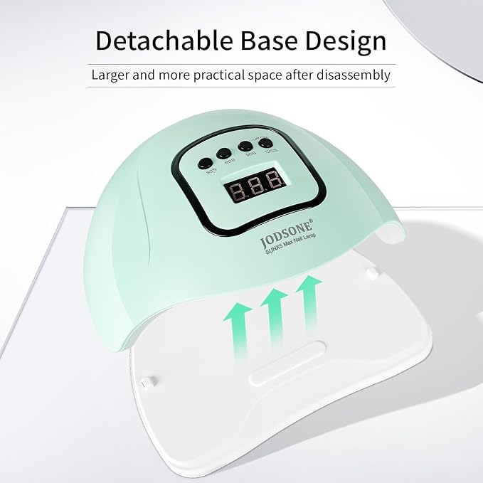JODSONE U V LED Nail Lamp Gel Polish Dryer Light Green with Smart Auto Sensor 4 Timing Modes Fast Curing