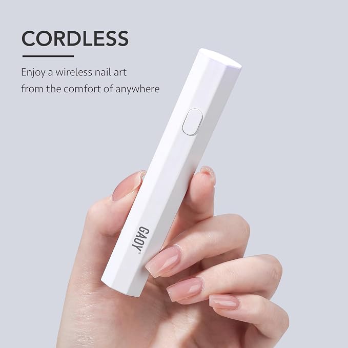 GAOY Handheld UV Light for Gel Nails, Mini Nail Lamp, Octagon White | Portable, Cordless, Rechargeable, Fast Curing