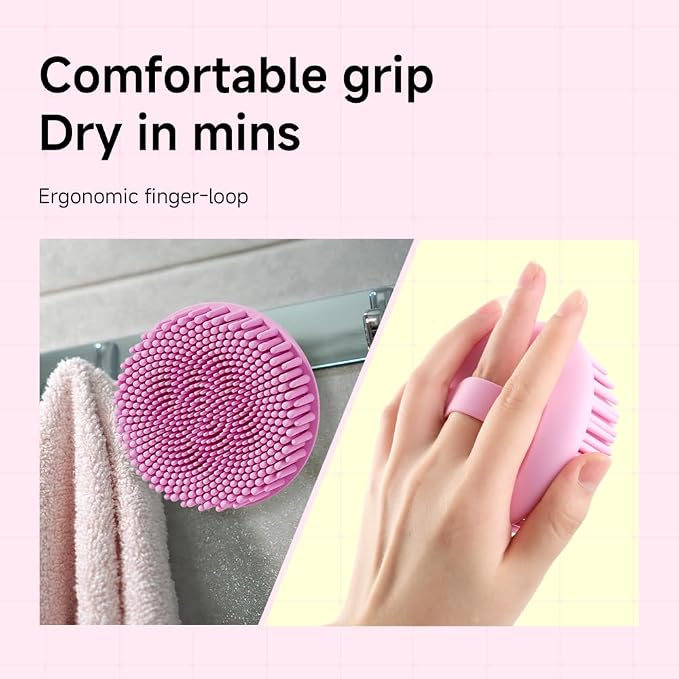 Silicone Body Scrubber for Women - Food-Grade Soft Body Scrubber with Gentle Exfoliation, Promotes Blood Circulation, Easy to Clean, Perfect for Shower & Bath