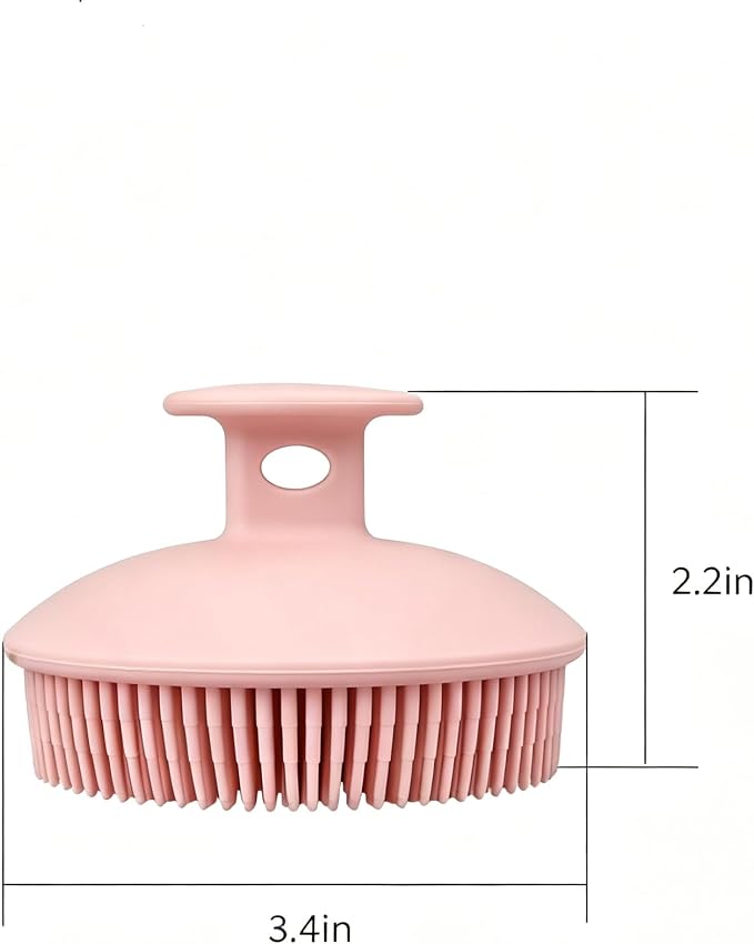 Silicone Body Scrubber, 2 in 1 Exfoliating Shower Bath Scrubber, Soft Silicone Loofah for Sensitive Skin, Shower Hair Scalp Massager, Easy to Clean, Lather Well (Brown)