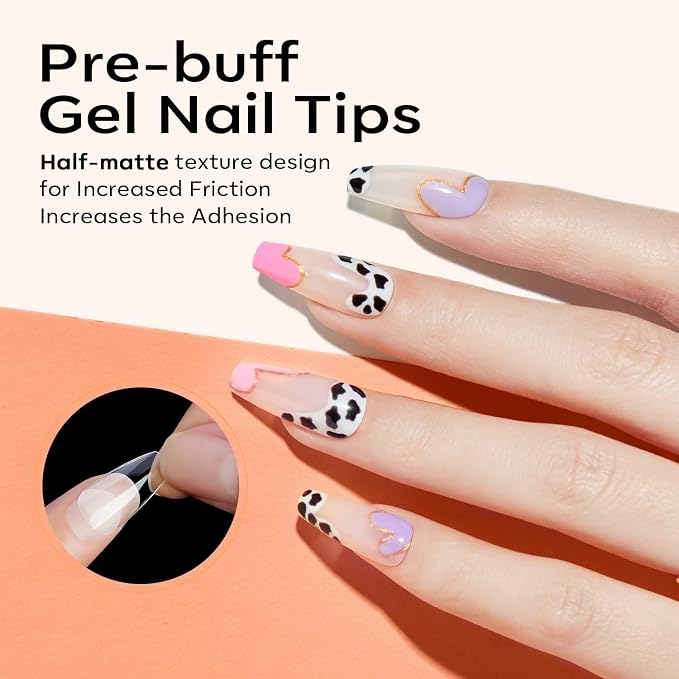 Modelones Short Coffin Nail Tips 510pcs Soft Fake Press On Nails Half Matte | Full Cover No Filed Stronger Press on for Manicure Extension Art DIY Salon 15 Sizes