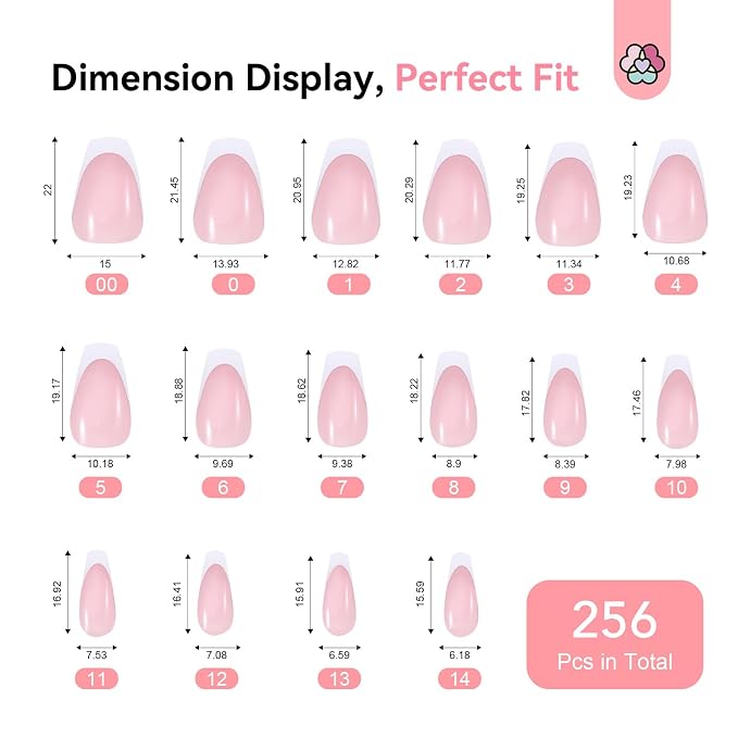 SAVILAND Gel Nail X Kit with Everything: 16 Sizes French Tips Press On Nail Kit with Drill Coffin Tips Soft Gel Fake Nails with Solid Glue Gels U V Lamp Gels Glue French Tip Tool Home