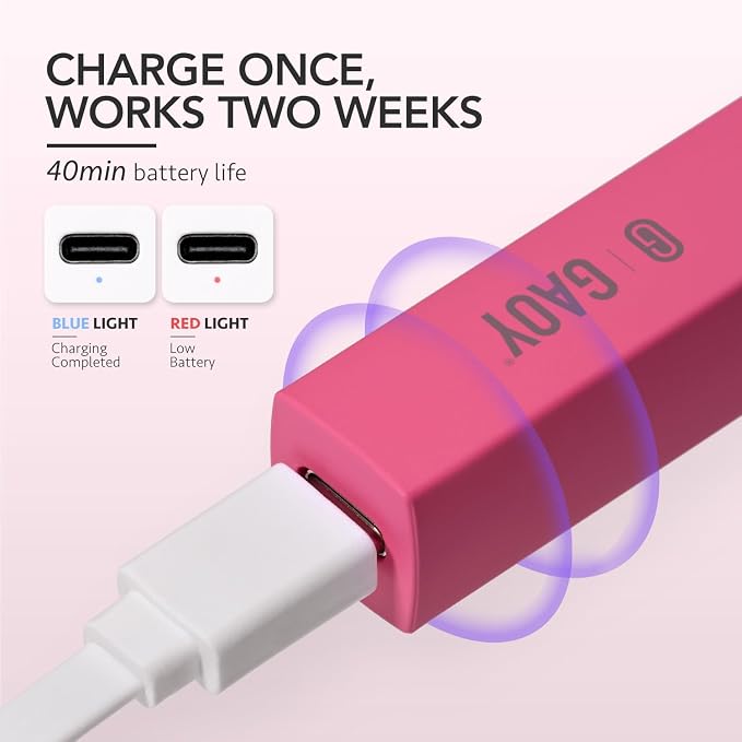 GAOY Handheld UV Light for Gel Nails, Portable LED Nail Lamp, Mini Nail Light, Cordless Rechargeable USB Nail Dryer for Fast Curing, Rose