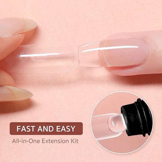 GAOY Poly Gel Nail Kit with U V Light, 6 Pcs Builder Gel Extension Kit for Beginners with Everything Nail Art DIY at Home