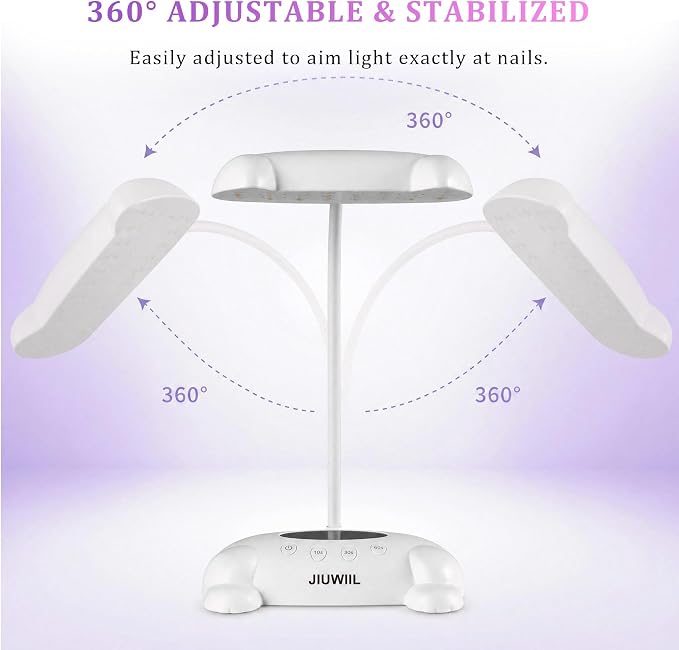 UV LED Nail Lamp,UV Light for Gel Nails with 24 Beads(White) | Curing lamp 3 Timer Nail Dryer, LCD Display, Auto Sensor, Fast Curing Goosenecks Lamp for Gel Polish for DIY at Home
