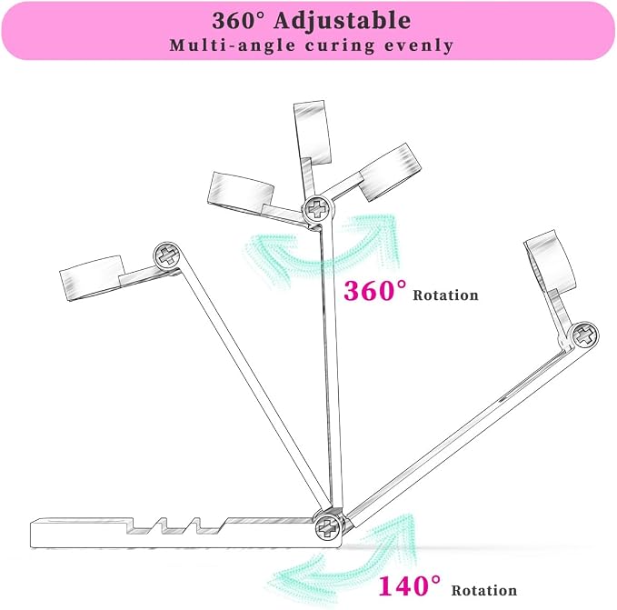 Handheld UV Nail Light Stand, Foldable Nail Lamp Holder, 360° Adjustable Rotation, Compatible for All Flash Cure Mini Handheld UV Nail Lamp, Stand Only, Green