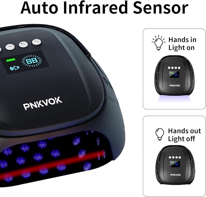 126W Rechargeable UV LED Gel Nail Lamp, Nail Dryer for Gel Polish | Cordless UV Light for Nails with LCD Display, 4 Timer Setting and Auto Sensor, Nail Cure Light with Removable Bottom
