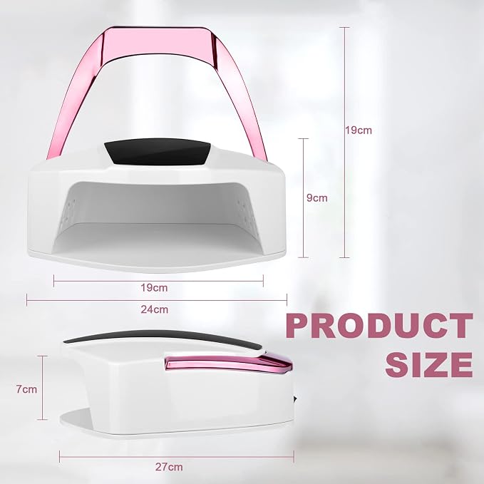 96W Rechargeable UV Light for Nails,Cordless LED Lamp with Portable Handle | Auto Infrared Sensor, 4 Timers - Professional Curing Tool for Gel Polish (White)