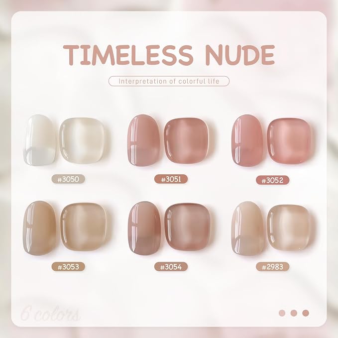 GAOY Jelly Gel Polish Set, Silky Cream Pink Nude Shades, Sheer Long Lasting Gel for Home & Salon Manicure