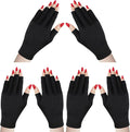 Syhood 3 Pair UV Gloves for Gel Nail Lamp Upf50+ UV Fingerless Protection Glove for Manicures Protect Hand from Sun Nail Lamp