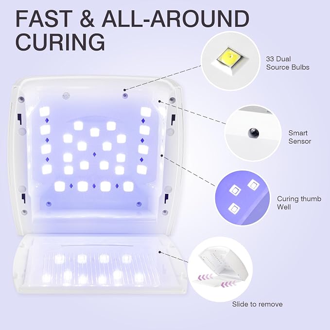Cordless UV LED Nail Lamp, 66W Rechargeable Gel Nail lamp, Cordless UV Light for Gel Nails with Auto Sensor & 5 Timer for Home & Salon (Black)