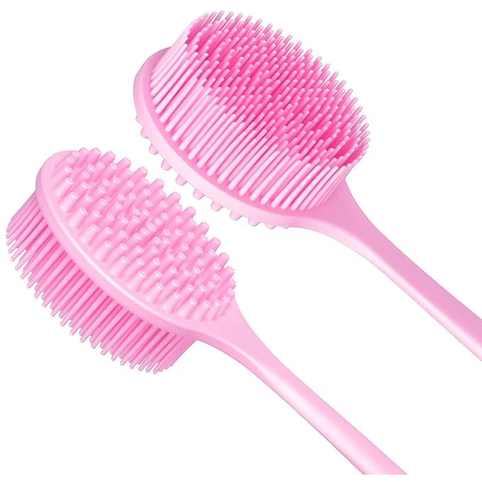 DNC 3 Pack Silicone Body Scrubber and Back Scrubber for Shower Brush