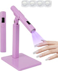 Mini UV Light for Nails,Portable LED Flash Cure Lamp for Gel X Polish, Small Handheld Magnetic Uv Pen for Single Finger, Nail Curing Lamp with Stand for Starter Salon DIY/Home Manicure/Travel