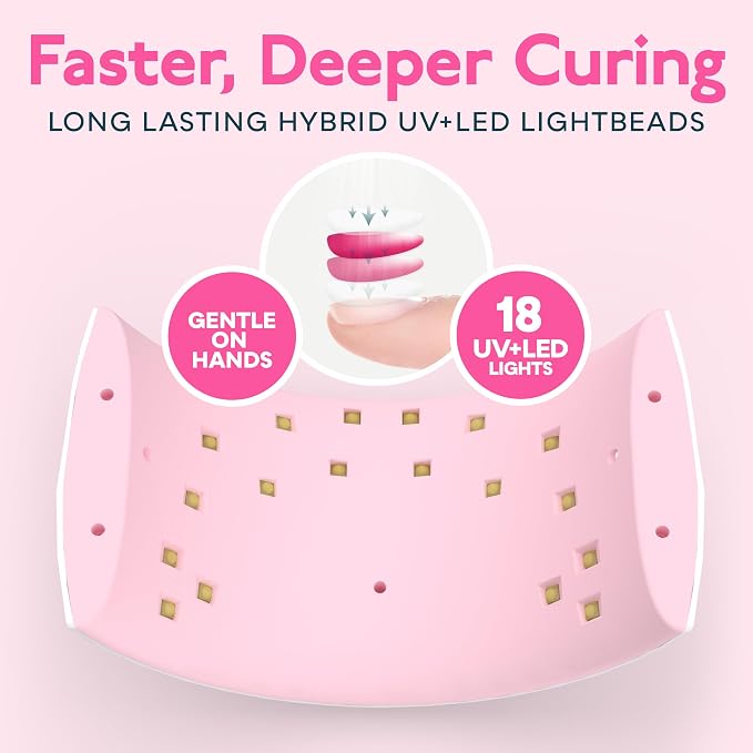 SUNUV UV LED Nail Lamp, UV Light for Gel Nail Polish Dryer SUN9Xplus Pink | Auto Sensor with 2 Times & Display,Portable for Hands & Feet,Fast Curing Lamp for All Gel Polishes, Easy to Use DIY Manicure