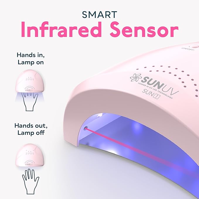 SUNUV UV Light for Gel Nails, Professional UV LED Nail Lamp SUNONE Pink | 30 LEDs Fast Curing Lamp for All Gel Nail Polishes, 3 Timers, Auto Sensor, Removable Base, Home DIY Salon Tool, Ideal Gift