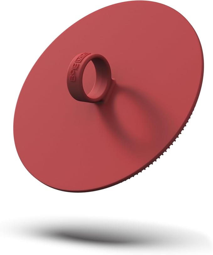 Boie USA Loop Body Scrubber - Soft Silicone-Like Exfoliating Shower Scrubber, Body Cleansing Brush - Hang-to-Wall Loofah Replacement - Body Exfoliator for All Skin Types (Red)
