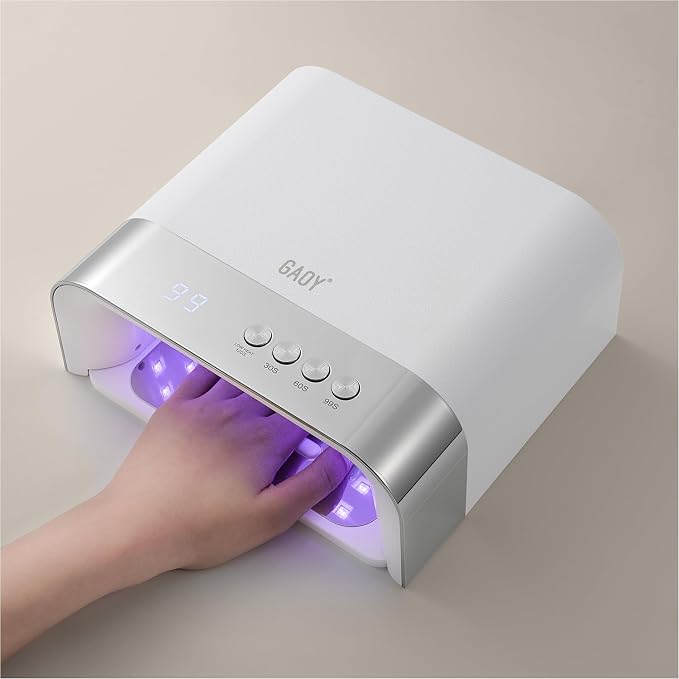 GAOY Professional UV Nail Lamp, Big Cavity Design for Long Nails, White | Fast Curing Light, Infrared Sensor, Acrylic Polish, 3 Timer 30/60/99s, DIY at Home Salon, Gift for Women, Manicurist