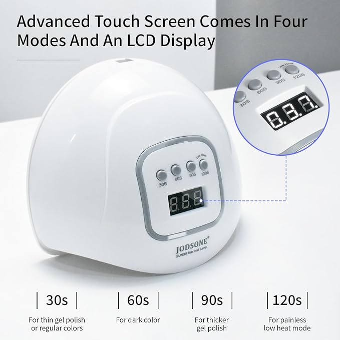 JODSONE U V LED Nail Lamp with Gloves Kit, Nail Dryer for Gel Nails Professional for Home and Salon
