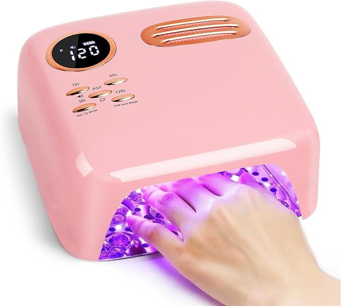 UV LED Nail Lamp for Gel Polish 72W Rechargeable Gel Nail Lamp Cordless Nail Dryer with Replaceable Light Board UV Light for Gel Nails for Home and Salon Use