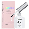 AILLSA 4 in 1 Nail Glue Gel for Acrylic Nail Tips, 15ML UV Nail Glue | Long Lasting Brush On Nail Glues for Clear Fake Nail Tips and Rhinestone Pearl Foil, Lamp Curing Needed