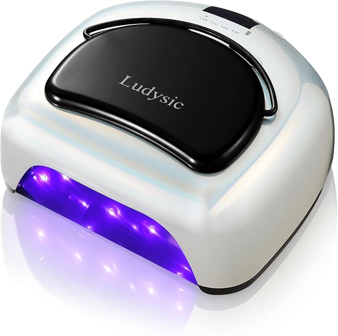 Professional Rechargeable 96W UV LED Nail Lamp, Cordless Nail Dryer with 4 Timer Settings, Smart Sensor, Removable Metal Base Fast Curing Lamp for Salon and Home,Silver