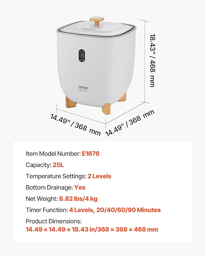 VEVOR Towel Warmers for Bathroom, 25 L Towel Warmer Bucket with Auto Shut Off for Spa Fits up to 5 Oversized Towels, Blankets, Clothes, Bathrobes, PJ's and More