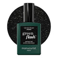 Manucurist Green Flash Sparks Sparkling Black LED Gel Nail Polish | LED Gel Polish & Semi-Permanent Nail Varnish, UV Nail Lamp - 12-Free, Bio-Sourced, Vegan, Made in France, 0.5 fl oz