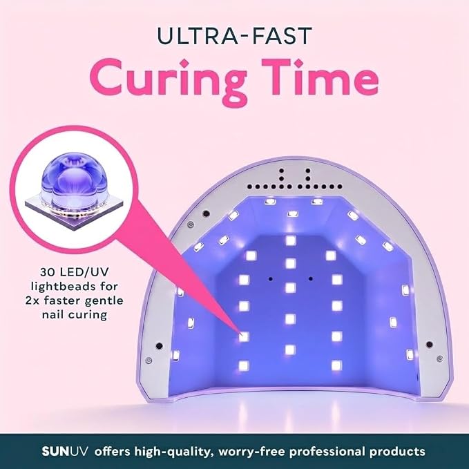 SUNUV UV LED Nail Lamp for Gel Polish, UV Light Nail Dryer SUNONE Purple | Fast Curing Lamp for All Gel Nail Polishes, 3 Timers, Auto Sensor, Removable Base, Manicure Tool, Home DIY Salon, Ideal Gift
