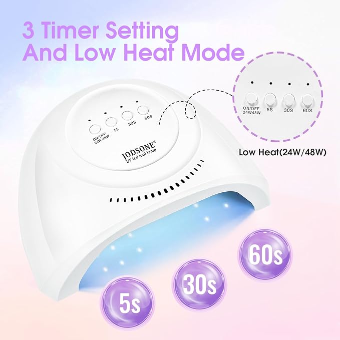 JODSONE U V LED Nail Lamp with 30 Light Beads Nail Dryer for Gel Polish, Automatic Sensor 3 Timers Led Nail Light for Gel Nails